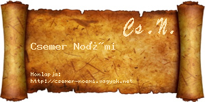 Csemer Noémi névjegykártya